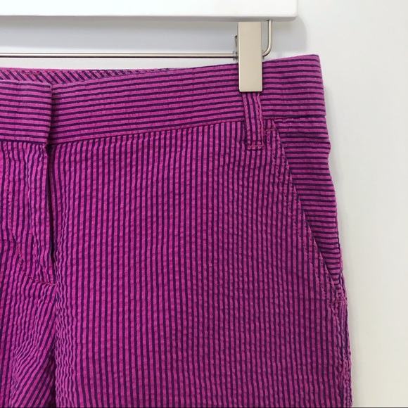 SOLD J. Crew Fushia Striped Seersucker Shorts3Inch - Picture 2 of 7